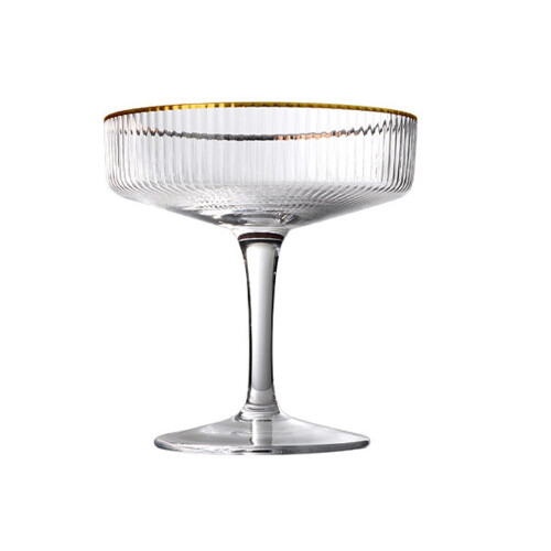 Ποτήρια Coupe με ραβδώσεις για κοκτέιλ πάρτι, Vintage ποτήρια κοκτέιλ σετ από