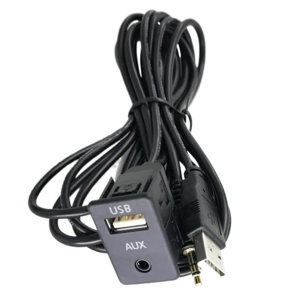 Car Dash 3.5Mm Aux Extension Cable With Panel Mount Socket Adapter, Usb Aux Flush Mount, 3.5Mm Aux Usb Panel Cable Adapter For High Speed Transfer 9009791667882