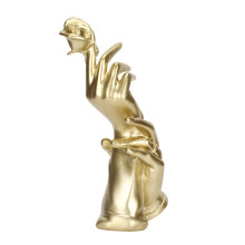 Escultura de mão em resina com gesto elegante e texturas sutis, aparência vintage, design de arte abstrata, peça de destaque na decoração