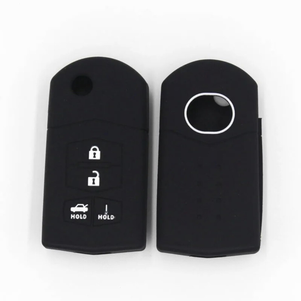 Car Key Cover For Mazda 3 6 Mx5 Miata 4 Button Folding Fob Case Scratchresistant Black 9347817653526