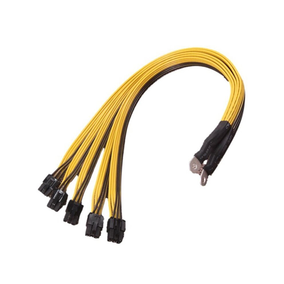 For Btc Miner Litecoin Computer Cord S7 S9 Power Supply To 5X Pci-E 6Pin Gpu Card Splitter Power Cable 40Cm 4712060446853