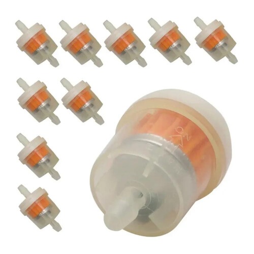 Universal Inline Motorcycle Fuel Filter and Oil Filter Set, Density Filtration, 10Pcs