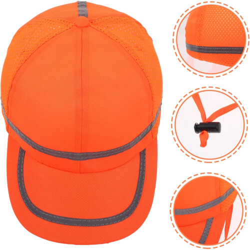 Reflective Safety Hat With Sun Shade, Cooling Features, Breathable Design, Reflective Strips, For Enhanced Protection 2