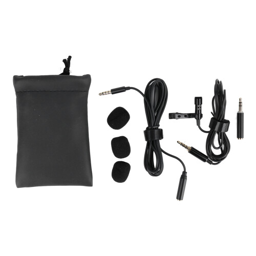 Microphone Lavalier Professionnel 360 Omnidirectionnel, Noir, 1,5 m 2
