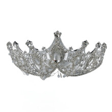 Copricapo scintillante da regina per donna, accessorio per feste in costume, diademi eleganti, cerchietto di cristallo, stile vintage, corona da