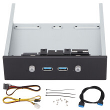 Hub na przednim panelu USB 3.0 Porty superszybkie Hub 2 porty USB Konstrukcja do montażu w przedniej zatoce Smukły napęd optyczny Instalacja bez