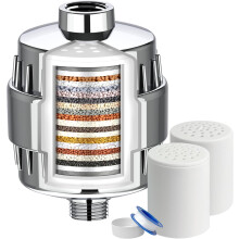 20 Stage Shower Filter, Shower Filter for Hard Water with Multi-Layer Purification, Removes Chlorine and Fluoride, Improves Skin Condition, Universal