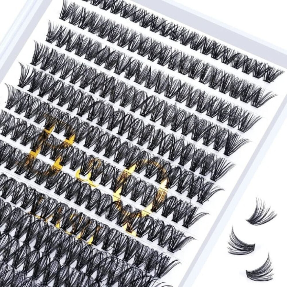 False False Eyelashes Kit, Individual Cluster Eyelashes with Easy to Graft Technology, DIY Individual Cluster Lashes for Natural Volume, Soft and
