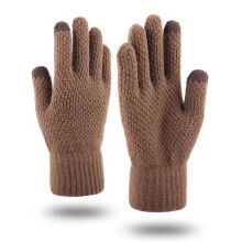 Warm Wool Gloves for Men, Knit Mittens with Touch Screen Knit Gloves Technology and Thickened Warm Lining, Anti-Slip Thermal Gloves with Soft