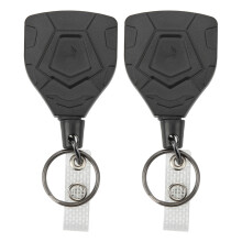Uitschuifbare sleutelhanger met badgehouder, robuuste roestvrijstalen multitool met schapenvacht, duurzame en betrouwbare slijtvaste clip, handig en