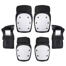Adult Kids Knee Pad Elbow Pads Wrist Pads Protective Gear Set for Skateboarding Cycling Roller Biking Scooter Size M White