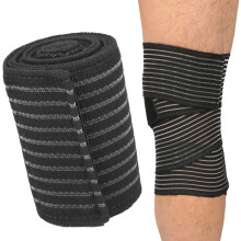 Knee Support Strap with Breathable Elastic Fabric for Running and Sports Pain Relief Black