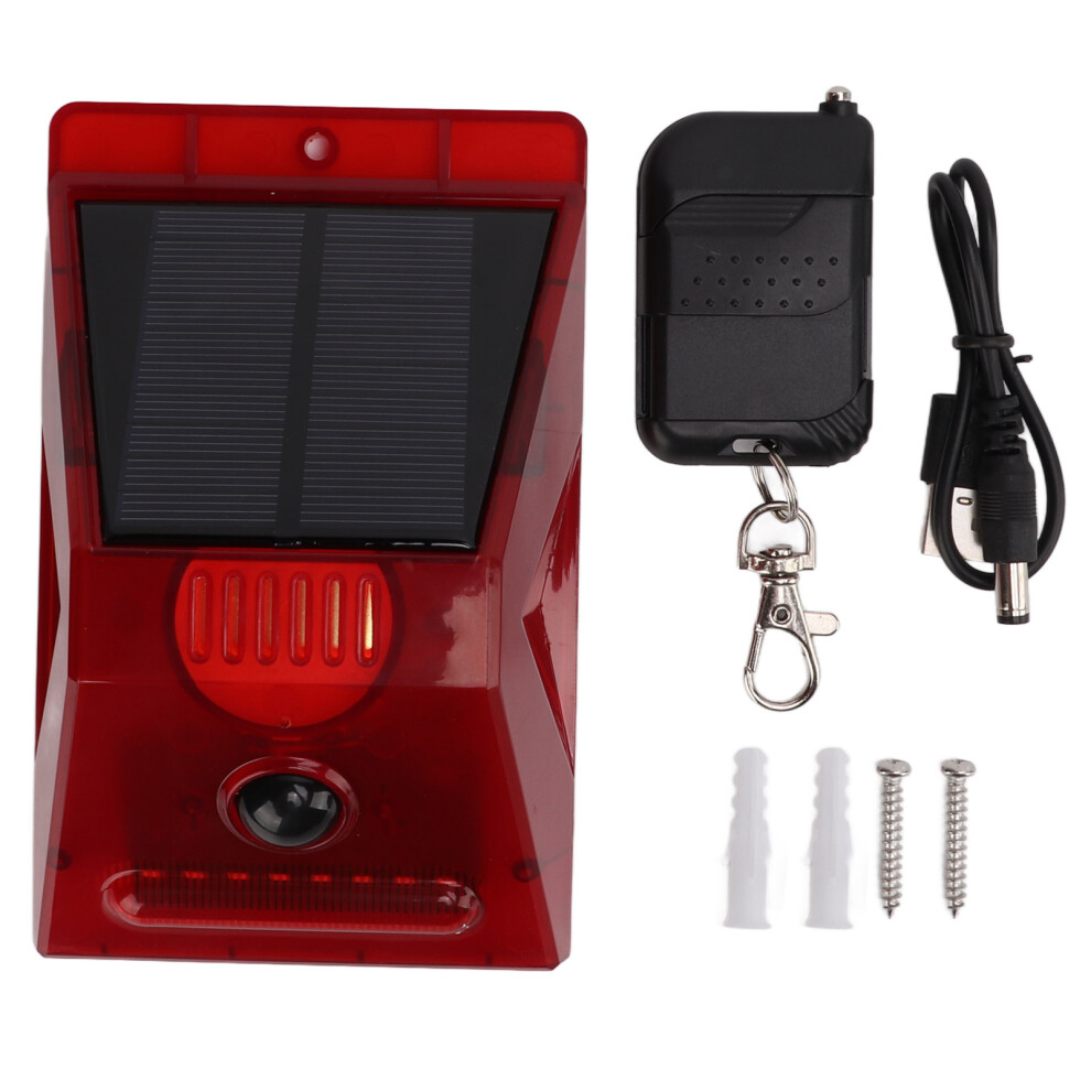 Solar Powered Strobe Light Alarm Motion Sensor Security System With Remote Control 129Db Sound Protection For Hotels Markets Residences Farms Villas 9138057789171