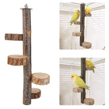 Durable Log Parrot Hanging Platform Stand Toy 30x16cm for Bird Fun