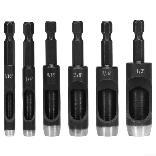 Professional Hollow Hole Punch For Leather And Plastic Materials, Model 2, DrillDriven, For Electric Drills