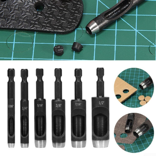 Professional Hollow Hole Punch For Leather And Plastic Materials, Model 2, DrillDriven, For Electric Drills 2