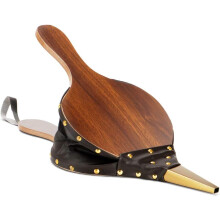 Large Wooden Fireplace Bellows with Hanging Strap for BBQ Grill, Campfire, Safe Fire Starting, 17'x7.5' Brown