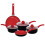 Gr8 Home Red 8 Piece Non Stick Frying Pan Saucepan Set 1