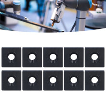 10 Stück Aluminiumlegierungs-Endkappen für 2020er Profils mit Einzelbohrung, Schwarz