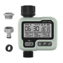 Water Hose Timer with Rain Delay and Child Lock, Programmable Garden Watering Timer for Outdoor Use