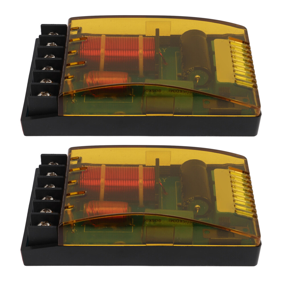 Crossover For Car Audio Speaker, 2 Way Audio Frequency Divider With Overcurrent Protection And Solderless Plug Design, Enhance Sound Quality Bass 9340959984886