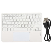 Rechargeable Bluetooth Keyboard, 10 Inch Portable Wireless Keyboard with Touch Function Scissors Feet Design for All Tablets Smartphones Laptops,