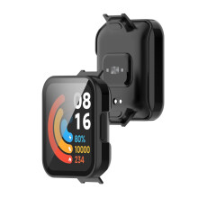 Custodia nera per smartwatch e protezione dello schermo per Redmi Watch 2 resistente agli urti