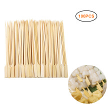 Bambusspieße zum Grillen, umweltfreundliches Material, 30 cm lange, natürliche Holzspieße für Vorspeisen, griffige Grillspieße mit flachem Griff