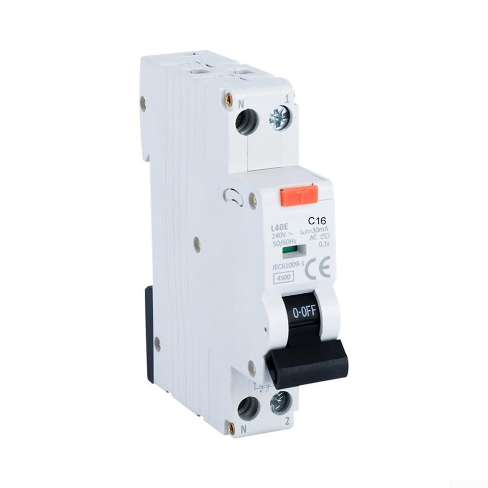 Rcbo Circuit Breaker 16A 230V With Overload Protection And Residual Current Safety Switch 9382693432735