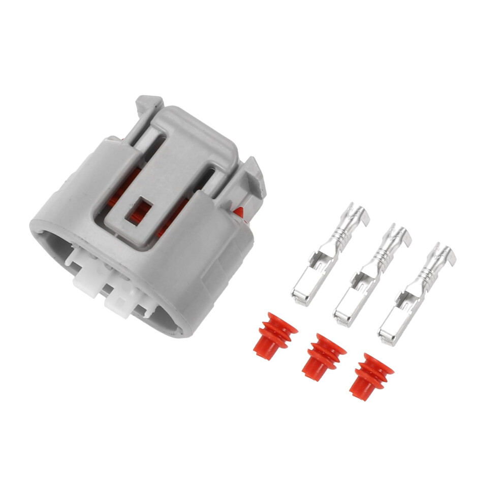 Alternator Connector 3 Pin Waterproof Plug With Female Wire Terminal 2.2Mm Set For Toyota Gray 9382693432759