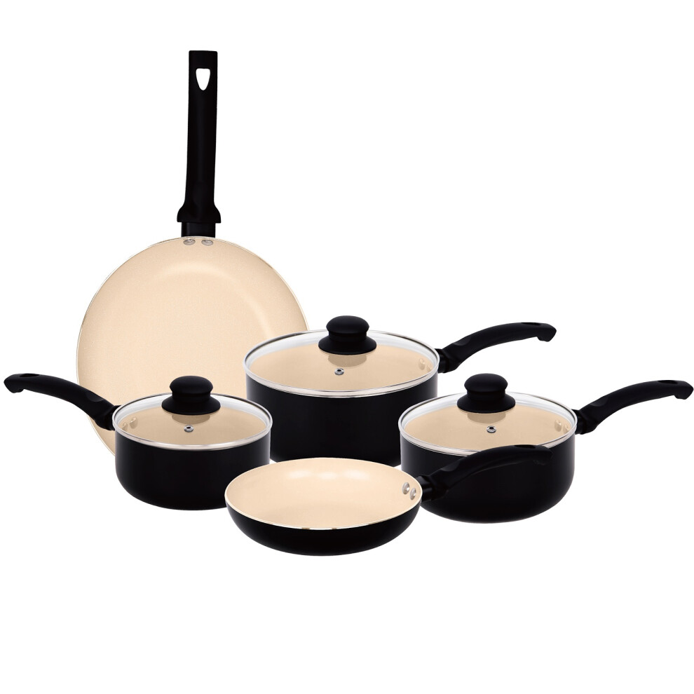 Gr8 Home Aluminium 8 Piece Induction Cookware Set Cream