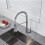 Kitchen Faucet With PullDown Sprayer, SingleHole, 360 Rotation, Arc, Commercial Spring, Black Finish 4