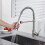 Kitchen Faucet With PullDown Sprayer, SingleHole, 360 Rotation, Arc, Commercial Spring, Black Finish 3