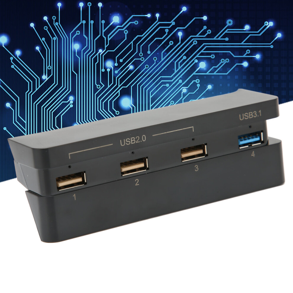 Usb Hub 4 Port High Speed Usb 3.1 & 2.0 For Ps4 Slim Data & Power Extension Black 4611376503604