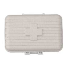 Portable Plastic Medicine Organizer 6 Compartments Luggage Travel Case Beige