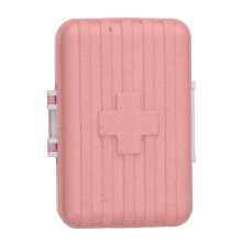 Mini-Medikamentenbox mit 6 Fächern, pink, aus Kunststoff, 10 x 7,5 x 3,8 cm, ideal für Reisen