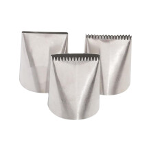3 Pcs Large Stainless Steel Piping Nozzles Ribbon Icing Tips for Easy Cake Decorating Cupcakes Cookies