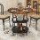 ELECWISH 80cm Round Dining Table with Storage Kitchen Table 2