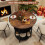 ELECWISH 80cm Round Dining Table with Storage Kitchen Table 3