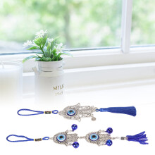 2PCS Blue Eye Hanging Ornaments – Car, Home Decor | Iron Alloy, 26x5.8cm