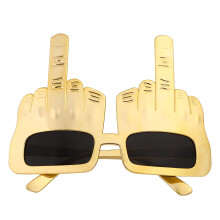 Party Sunglasses with Finger Design, Funny Golden Eyeglasses for Halloween Masquerade, Novelty Props for Events