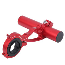 Bicycle Handlebar Extension Bracket Aluminum Alloy Tube for Headlight and Computer Mount 10cm Fits 22.2/31.8mm Red