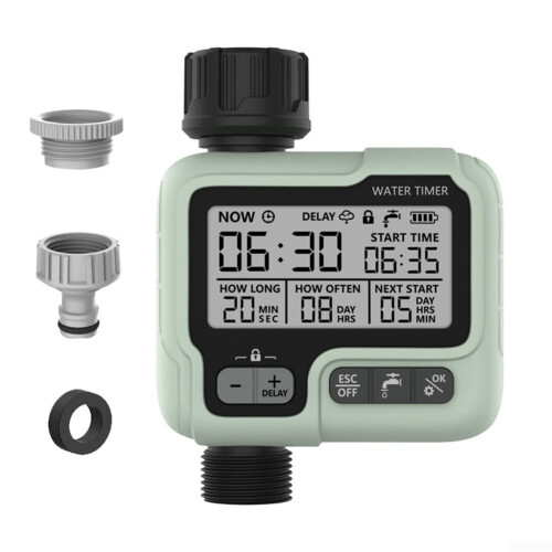 Smart Water Timer with Rain Delay and Child Lock, Programmable Garden Hose Irrigation for Lawn