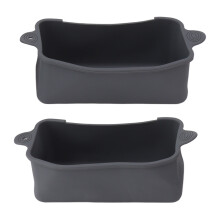 2 pièces de coupe-c naszej en silicone pour barbecue, cuve de récupération réutilisable, 175x77x71mm, gris
