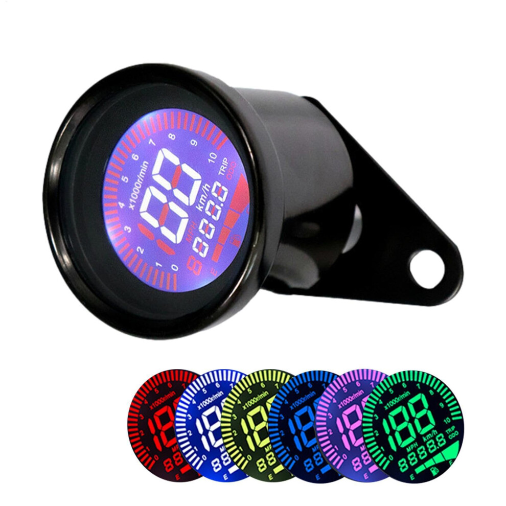 Universal Motorcycle Digital Speedometer And Tachometer, Waterproof Lcd Odometer Gauge 12V 9347817660685