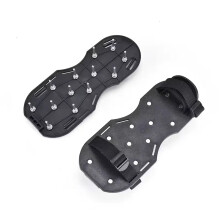 Lawn Aerator Shoes with Spikes for Healthy Grass, Heavy Duty Adjustable Straps, Black Pair