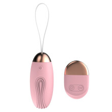 Mini vibrator met afstandsbediening voor vrouwen, eivormige vibrator met walvistextuur, zachte, waterdichte siliconen constructie, stille, oplaadbare