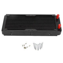 Radiateur échangeur de chaleur en aluminium pour refroidissement liquide de processeur PC, forgé avec précision, peinture noire oxydée, haute