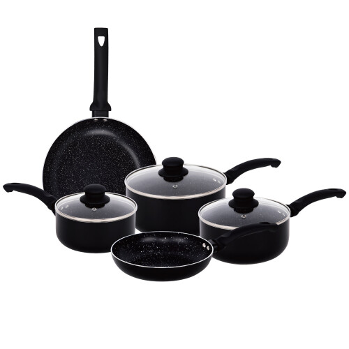 Gr8 Home Black Aluminium 8 Pc Induction Cookware Set
