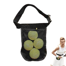Tennis Ball Holder Waist Belt, Adjustable Nylon Pouch For Tennis And Pickleball, 4 Ball Capacity, Gym Training